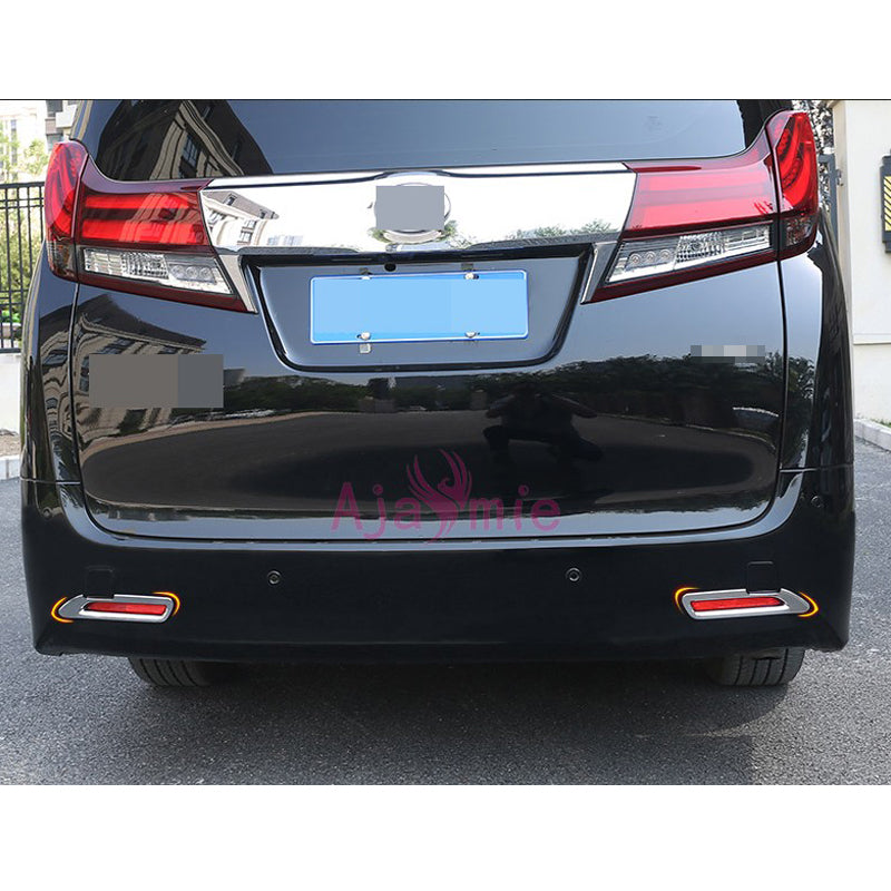 Chrome Car Styling Rear Fog Lamp Cover Light Overlay Garnish Panel 2016-2019 For Toyota Alphard VELLFIRE 30 Accessories