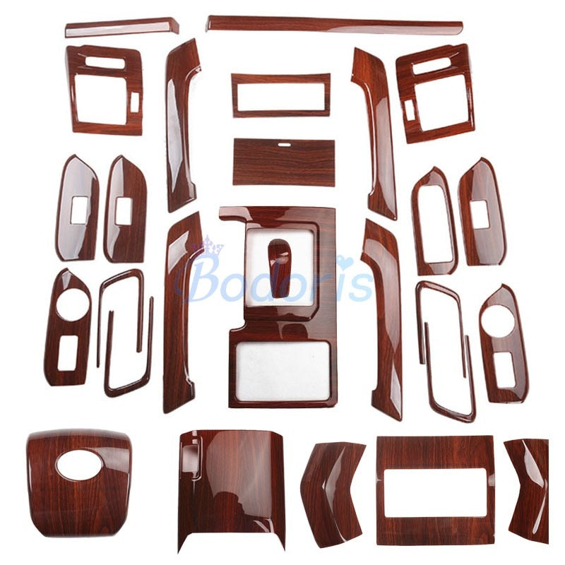 For Toyota Land Cruiser 150 Prado LC150 FJ150 2010-2017 Interior Wooden Color Garnish Trim Cover Chrome Car Styling Accessories