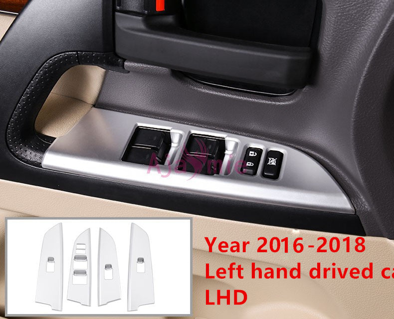 2010-2018 Interior Door Holder trims Handle Cover Widow Glass Switch  Chrome Car Styling For Toyota Land Cruiser 200 Accessories