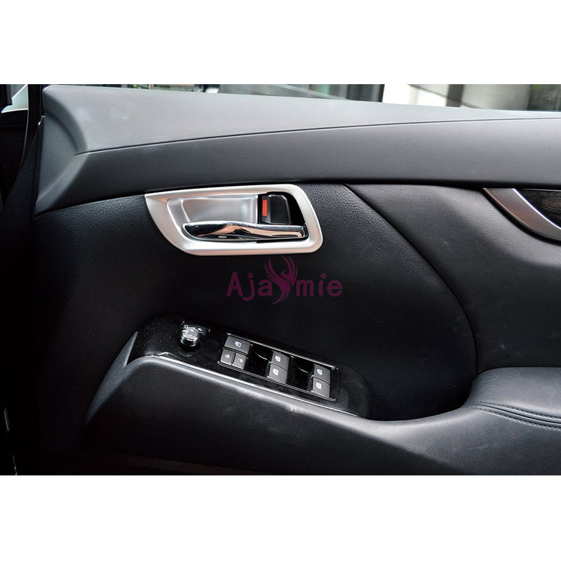 Chrome Car Styling Interior Door Handle Bowl Insert Trim Overlay Panel 2016-2019 For Toyota Alphard VELLFIRE 30 Accessories