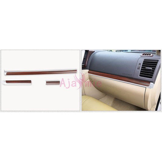 2008-2018 Wood Color Interior Dashboard Moulding Trim Panel Garnish Chrome Car Styling For Toyota Land Cruiser 200 Accessories