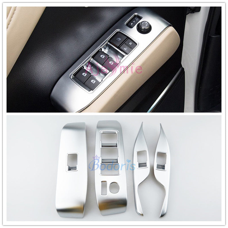 Chrome Car Styling Interior Window Glass Switch Button Overlay Panel 2016-2019 For Toyota Alphard VELLFIRE 30 Accessories