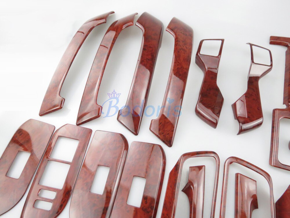 For Toyota Land Cruiser 150 Prado LC150 FJ150 2010-2017 Wooden Color Cover Trim Panel Chrome Car Styling Prado Accessories