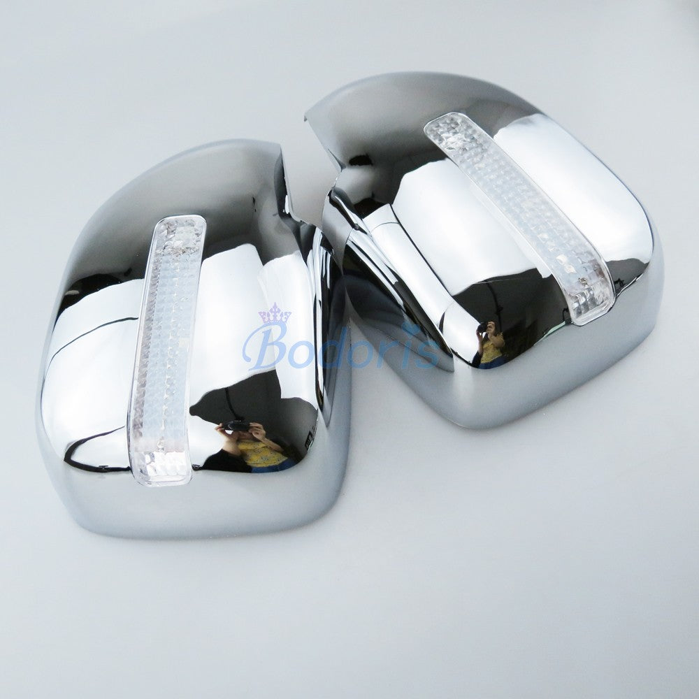 Car Styling Chrome Side Mirror Cover With LED Lamp 1998-2003 2004-2007 For Toyota Land Cruiser 100 LC100 Lexus LX470 Accessories