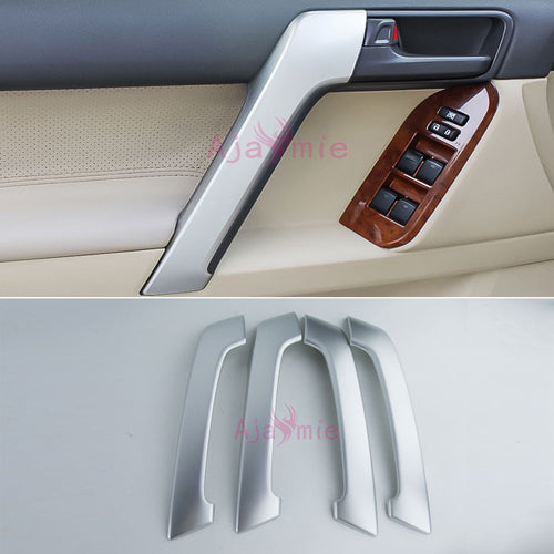 For Toyota Land Cruiser 150 Prado LC150 FJ150 2010-2018 Interior Wooden Door Handle Bowl Cover Trim Chrome Car-Styling Accessory