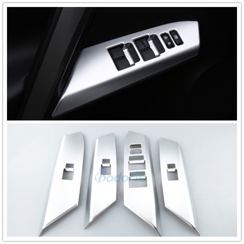 Chrome Car Styling Interior Window Glass Adjust Switch Button Cover Panel Trim 2016 2017 For Toyota RAV4 Accessories