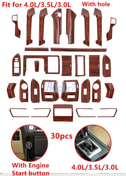 For Toyota Land Cruiser 150 Prado LC150 FJ150 2010-2017 Interior Wooden Color Garnish Trim Cover Chrome Car Styling Accessories