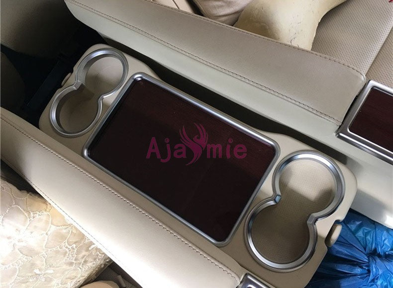 Chrome Car Styling Rear Seat Water Cup Holder Overlay Trim Panel Frame 2016-2019 For Toyota VELLFIRE 30 Alphard Accessories