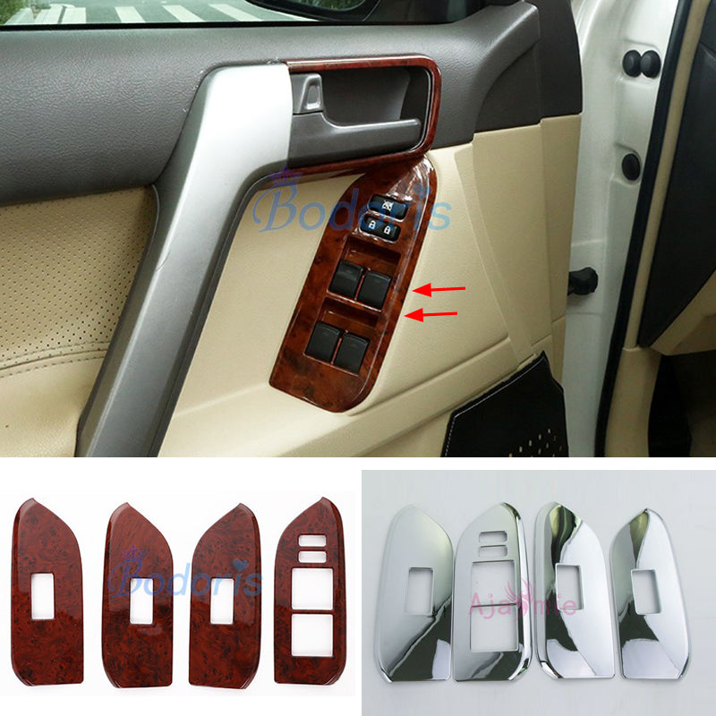 Accessories For Toyota Land Cruiser 150 Prado LC150 FJ150 2010-2018 Interior Window Glass Switch Cover Trim Chrome Car Styling