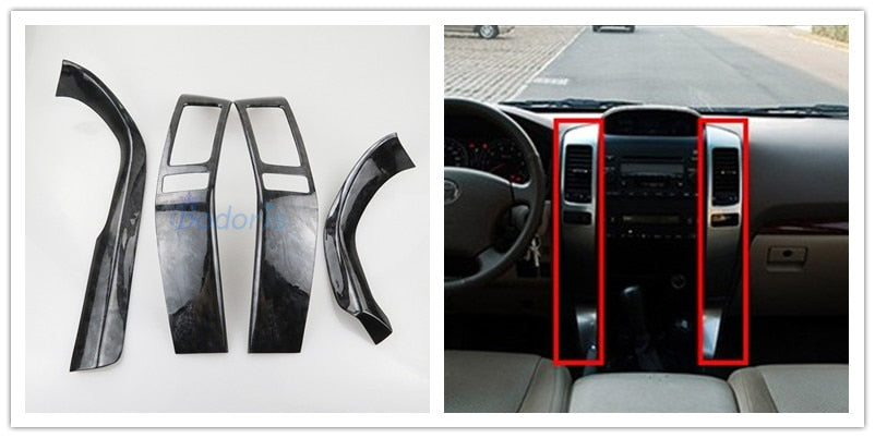 Interior Black Wooden Color Moulding Trims Panel Cover 2003-2009 Car Styling For Toyota Land Cruiser 120 Prado FJ120 Accessories