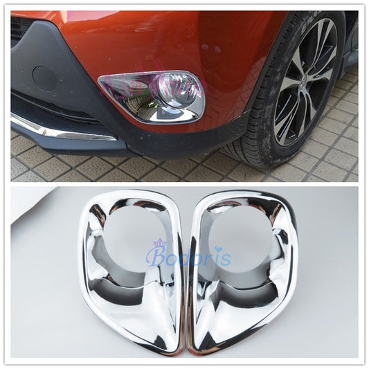 Chrome Car Styling Front Rear Fog Lamp Cover Foglight Overlay Trim Panel Frame Kit 2014 2015 For Toyota RAV4 Accessories