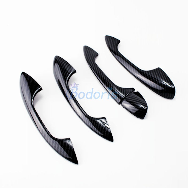 For LHD Mercedes Benz E Class W213 2016 2017 2018 Carbon Fiber Color Door Handle Cover Bowl Insert Trim Car Styling Accessories