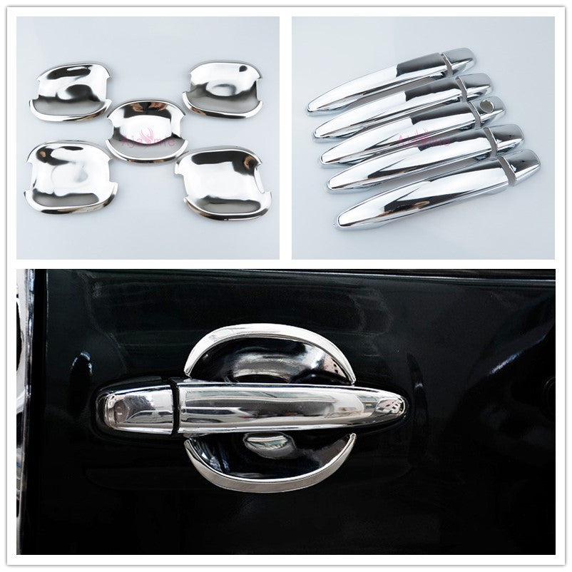 For Toyota Land Cruiser Prado FJ120 Door Handle Cover and Bowl Insert Trim Pane 2003-2009 Chrome Accessories