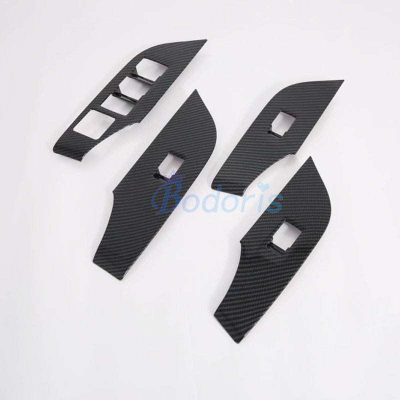 For Toyota RAV4 XA50 2019 Carbon Fiber Color Interior Window Glass Button Switch Overlay Trim Panel Car Styling Accessories