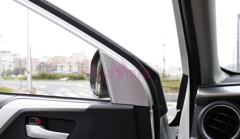 Chrome Car Styling Interior Front Window Triangle Cover Overaly Panel Trim Frame Kit 2016 2017 2018 For Toyota RAV4 Accessories