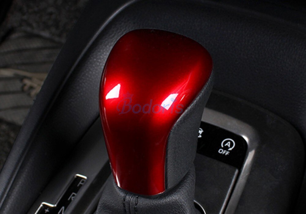 For Toyota Yaris 2020 2021 Carbon Fiber Red Silver Color Gear Knob Hand Shift Head Cover Moulding Trim Car Styling Accessories