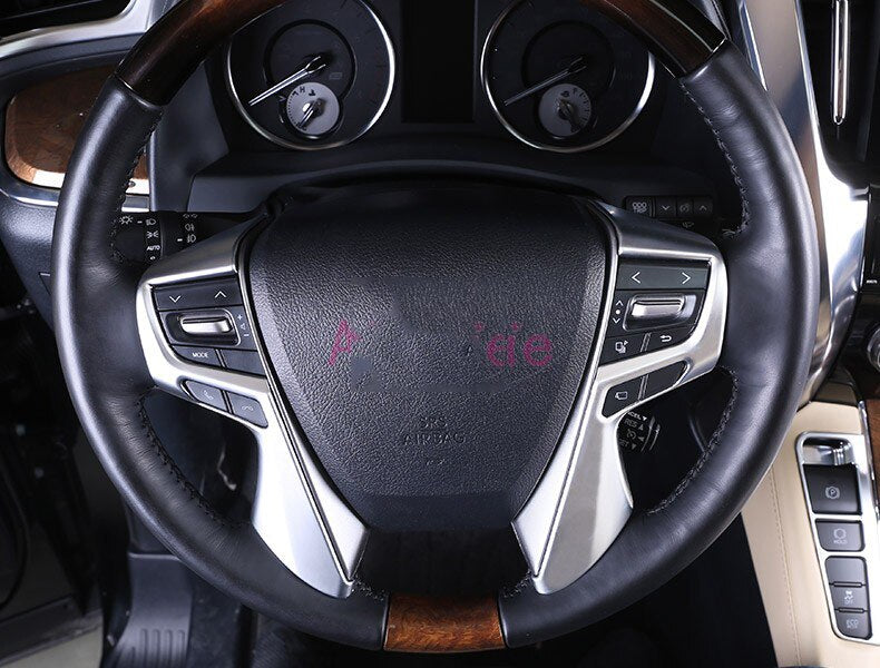 Chrome Car Styling Interior Steering Wheel Trim Cover Overlay Panel 2016-2019 For Toyota Alphard VELLFIRE 30 Accessories