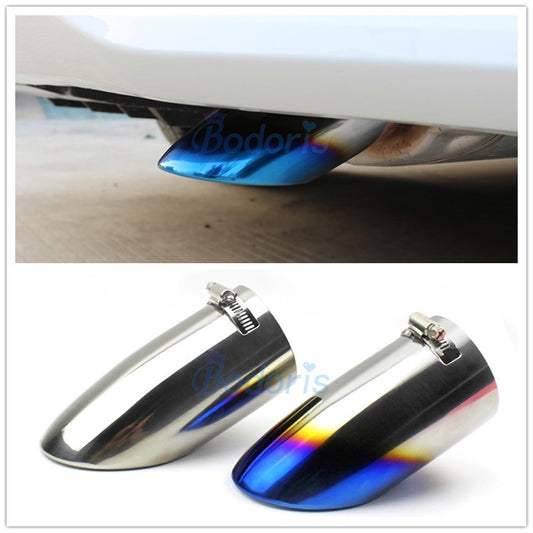 For Toyota Corolla 2019 Blue and Silver Color Exhaust Muffler Tip Stainless Steel Pipe End Car Styling Accessories