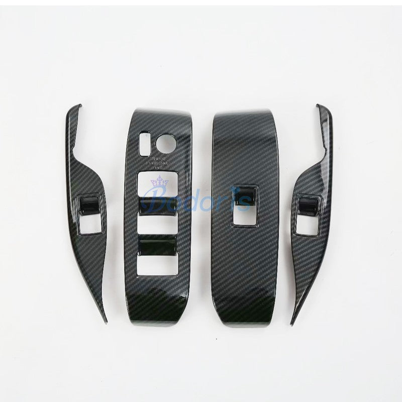 Interior Carbon Fiber Look Window Glass Switch Button Cover Armrest Moulding For Toyota Alphard VELLFIRE 30 2016-2019 Accessory