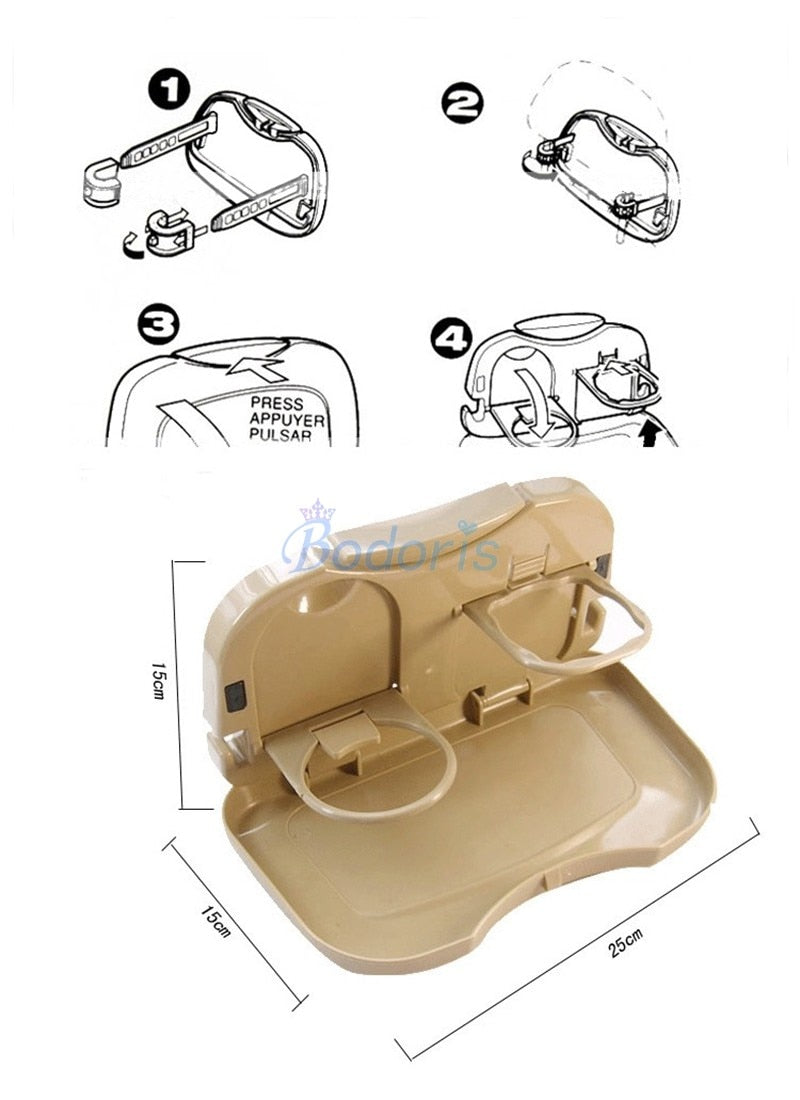 Rear Seat Bottle Cup Drinks Holder Tray Food Coffee Board Auto Table Desk For Toyota Land Cruiser 150 Prado FJ150 FJ120 J80 J90